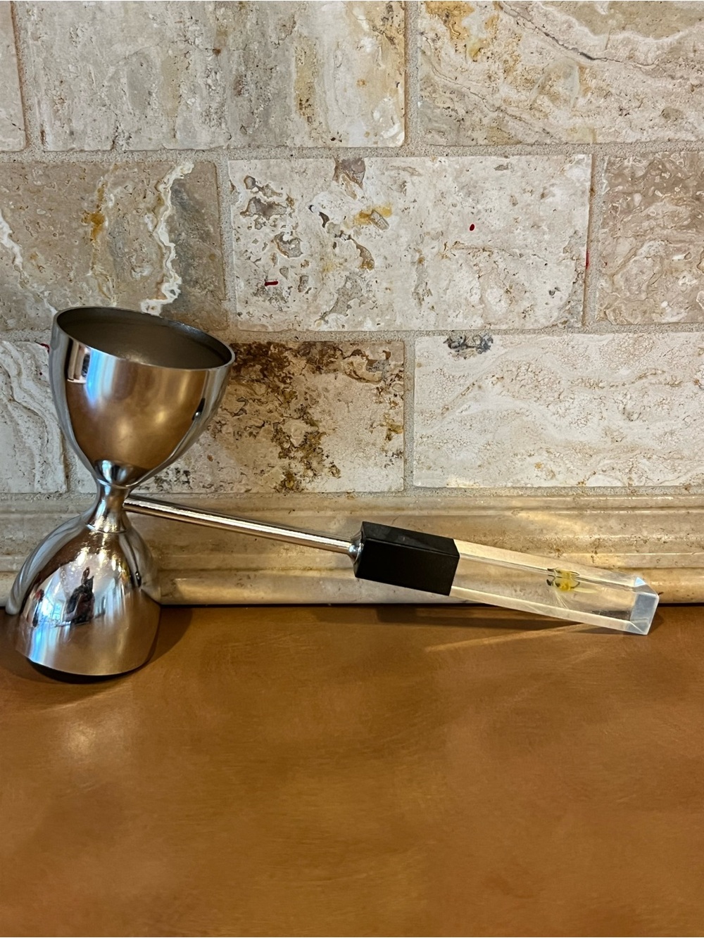 Vintage Metal Double Jigger with Lucite Fishing Lure Handle